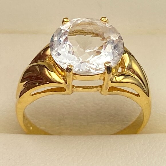 CID Clyde Duneiere 14K Yellow Gold 3.8ct KUNZITE Solitaire Ring Sz. 7 - 3.6 gm